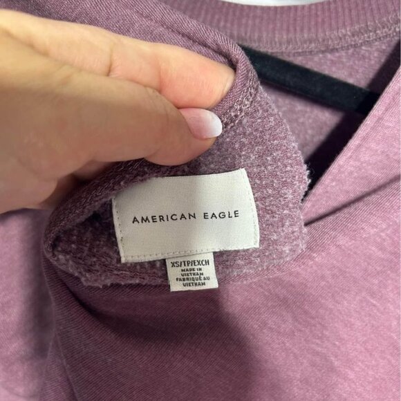 American Eagle ruffle hem, cutout sweatshirt dress. Oversized fit. XS fits like - Picture 7 of 9